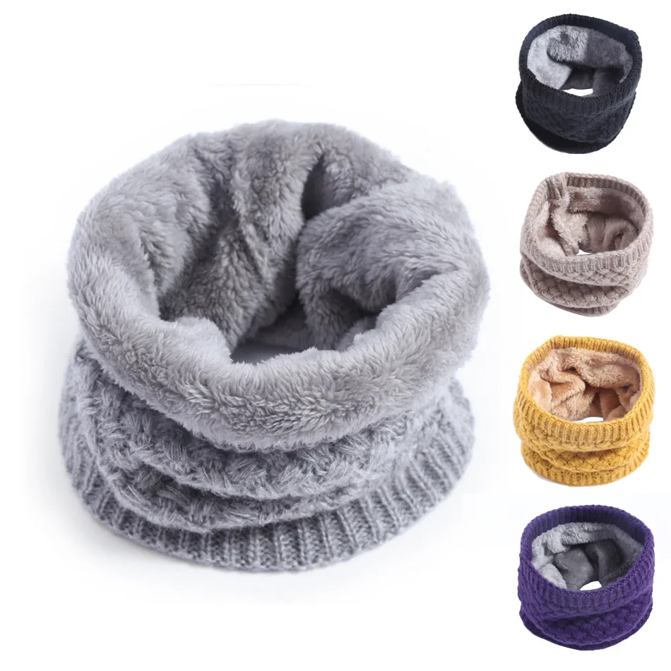 Neck Gaiter Fleece - Kids Girls/Boys Winter Knitted Infinity Scarf