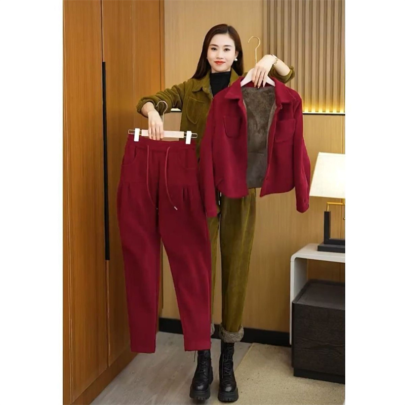 Corduroy Pant Warm - Autumn Winter Thick Corduroy Sets 2024