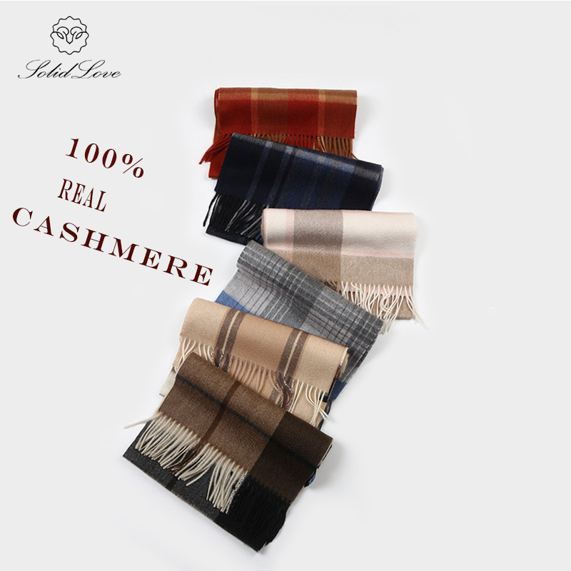 100% Cashmere Scarf   Plaid  W - Wool Scarf Men ulasan dan harga