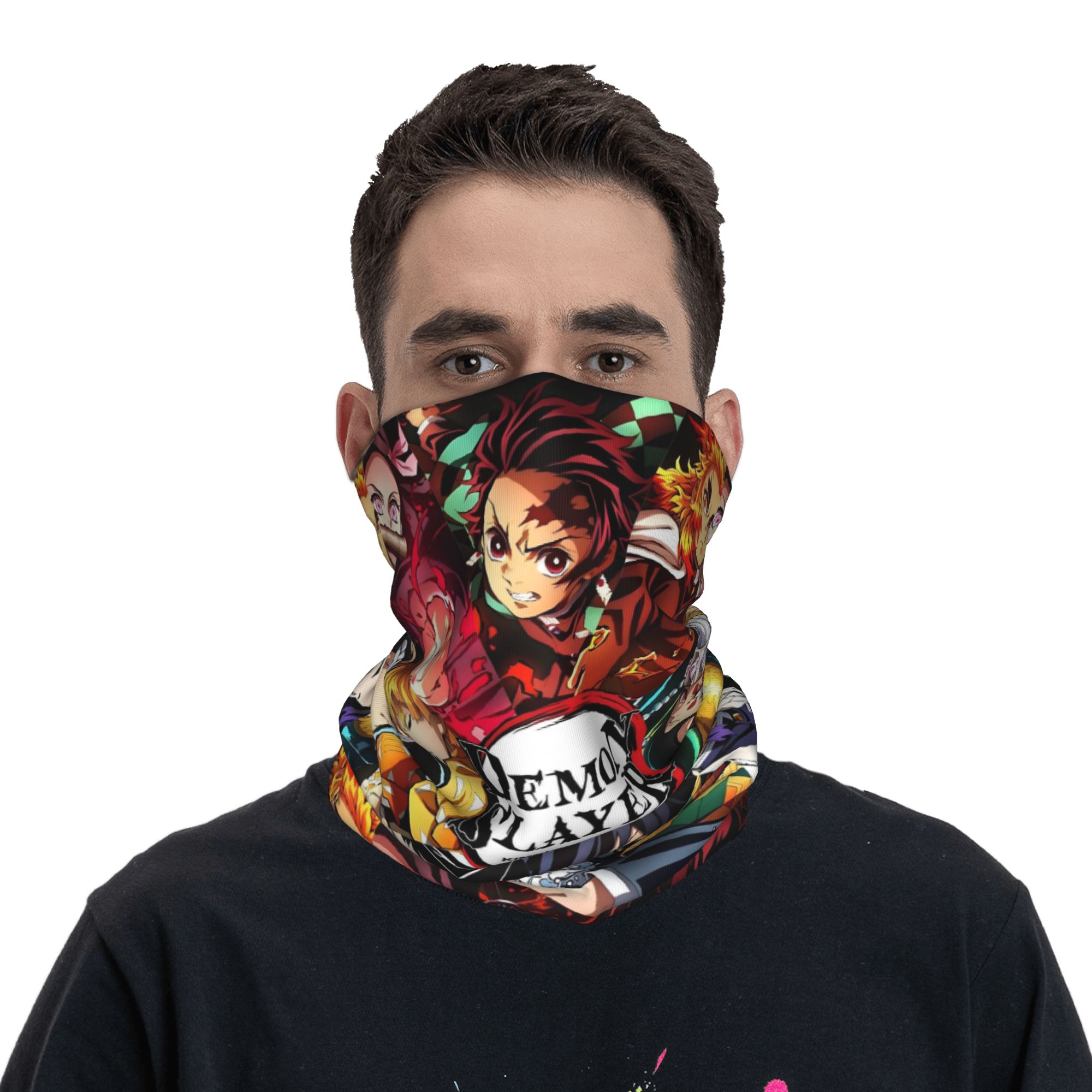 Demon Slayer Anime Collage Ban - Neck Gaiter Fleece ulasan dan harga