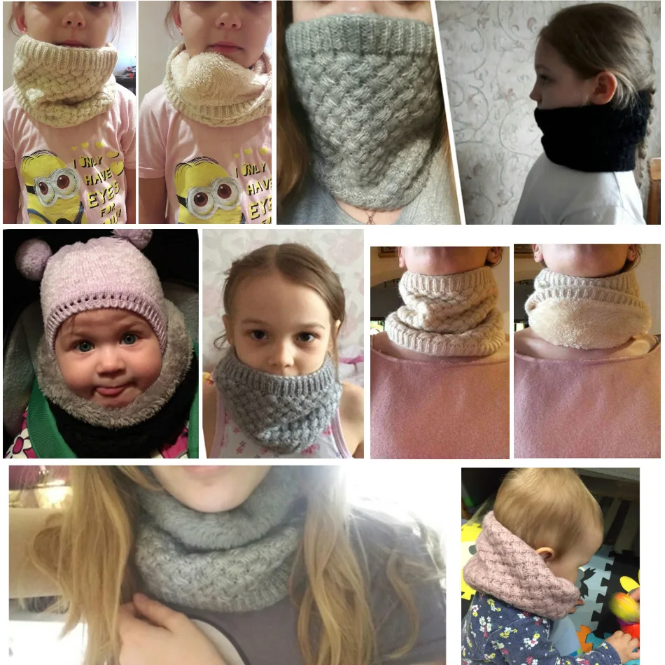 Kids Girls/Boys Winter Knitted - Neck Gaiter Fleece ulasan dan harga