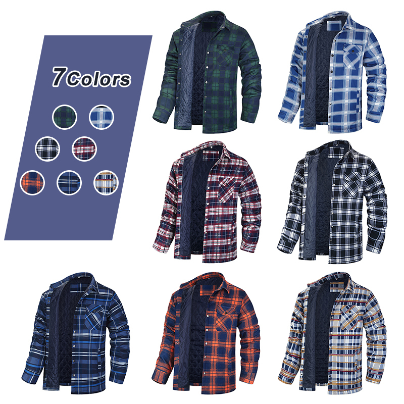Winter Plaid Shirts For Mens T - Flannel Shirt Lined ulasan dan harga
