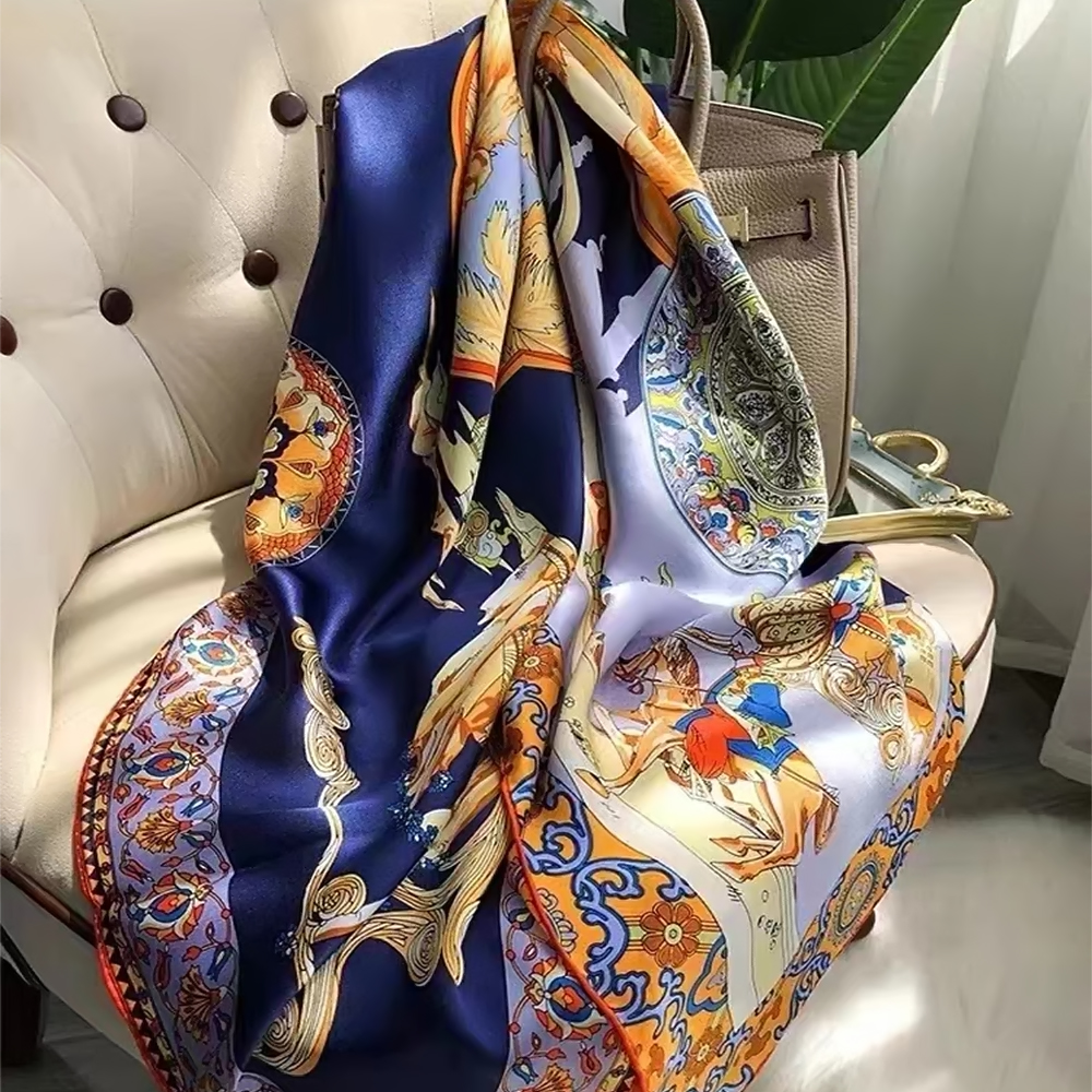 BYSIFA|Blue Luxury Femmes 100% - Shawl Wrap Winter ulasan dan harga