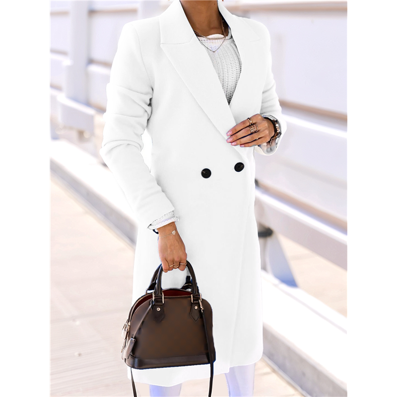 CYCLI-Women Long Wool Coats Fo - Wool Coat Peacoat ulasan dan harga