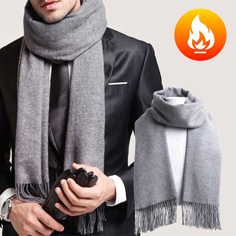 Autumn And Winter Solid Color  - Wool Scarf Men ulasan dan harga
