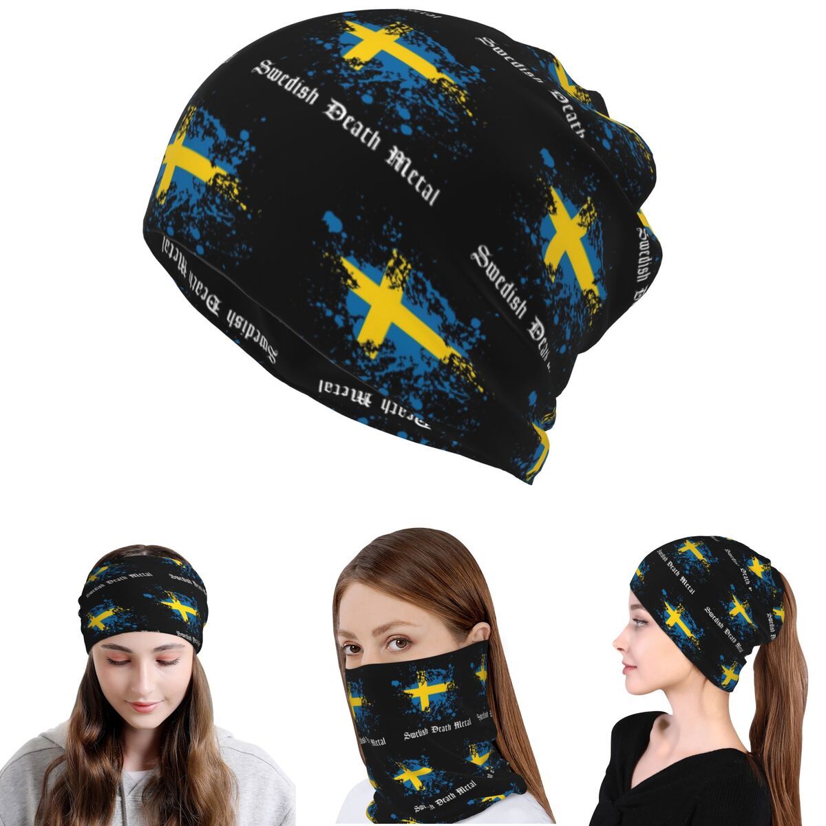 Swedish Death Metal Band Black - Knit Beanie Hat Warm ulasan dan harga