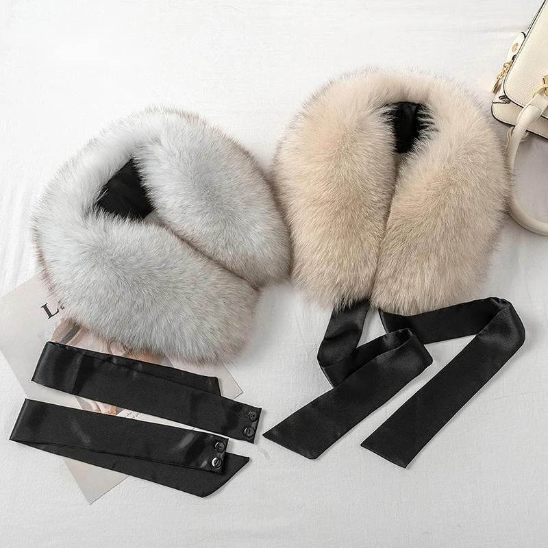 Fox Fur Collar Ladies Winter F - Shawl Wrap Winter ulasan dan harga