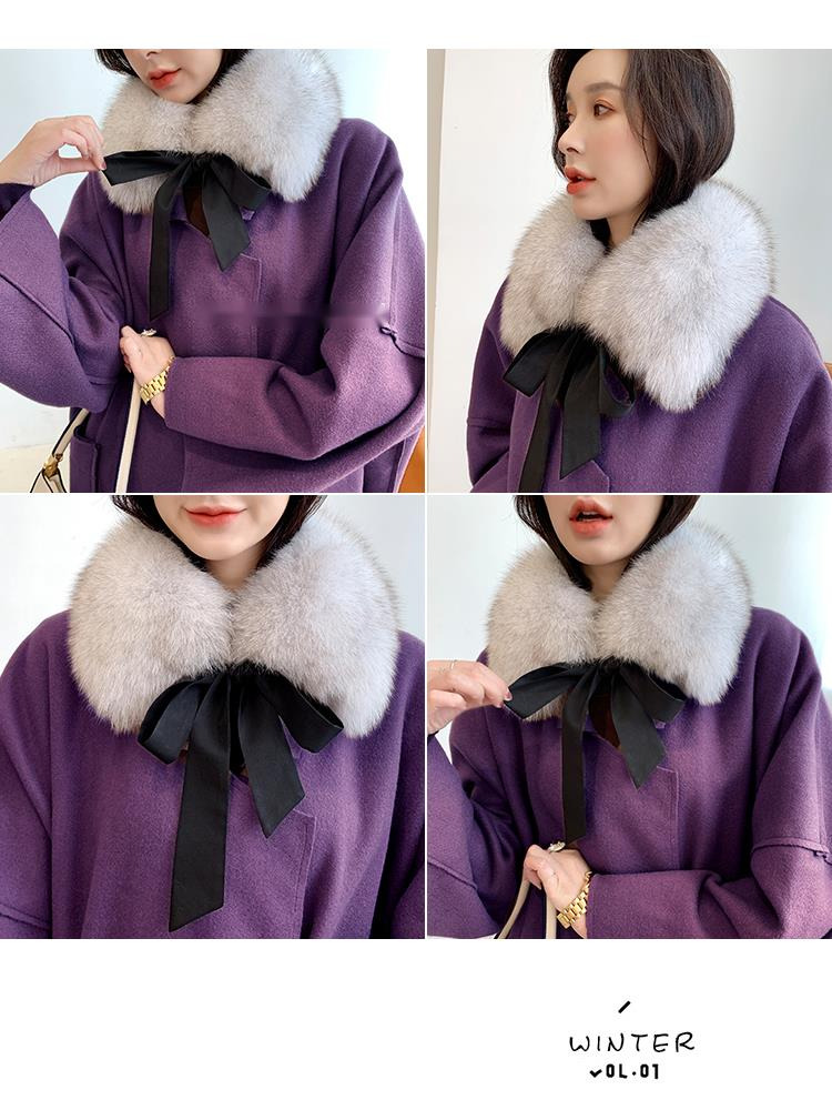Fox Fur Collar Ladies Winter F - Shawl Wrap Winter ulasan dan harga