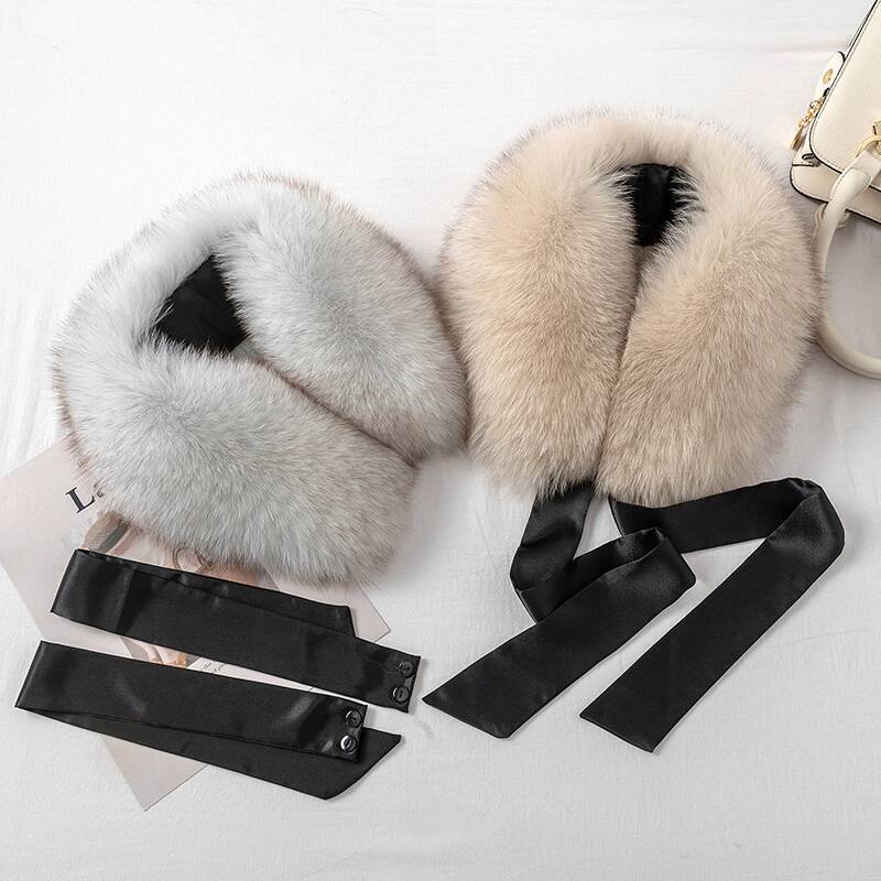 Fox Fur Collar Ladies Winter F - Shawl Wrap Winter ulasan dan harga