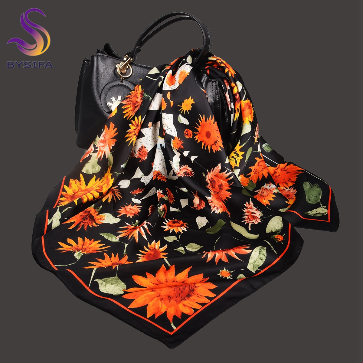 BYSIFA Letters Silk Scarf Shaw - Shawl Wrap Winter ulasan dan harga