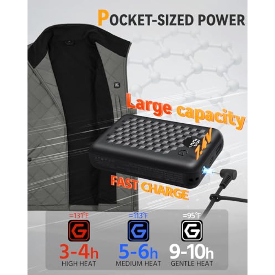 Wulcea Graphene Heated Vest Fo - Heated Vest Battery ulasan dan harga