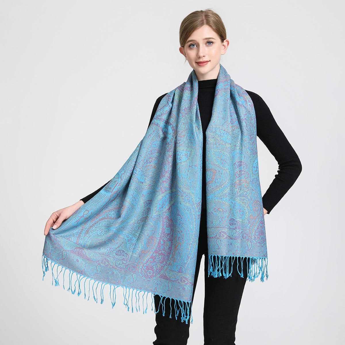 Tassel Blanket Design Thick Pa - Cashmere Pashmina Wrap ulasan dan harga