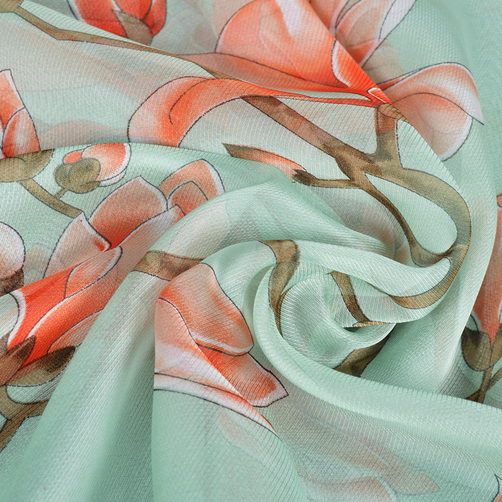 BYSIFA| Light Green Silk Scarf - Shawl Wrap Winter ulasan dan harga