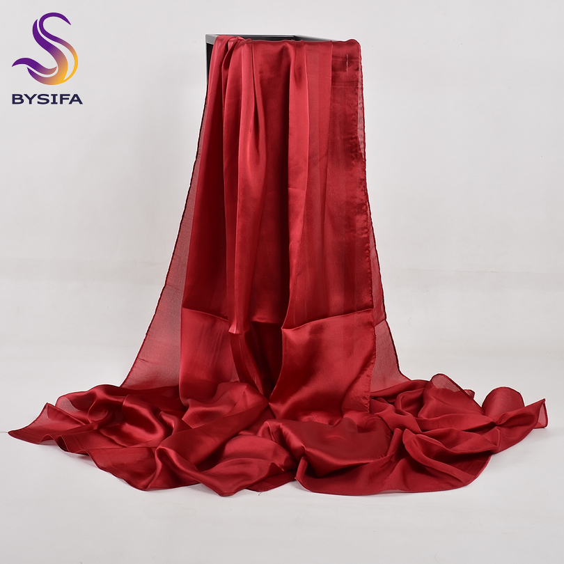 [BYSIFA] Solid Color Silk Scar - Shawl Wrap Winter ulasan dan harga