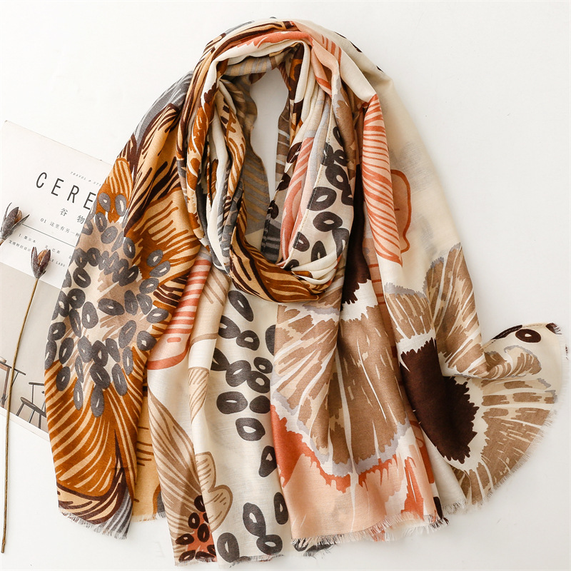 Winter Thick Aztec Petal Flora - Shawl Wrap Winter ulasan dan harga