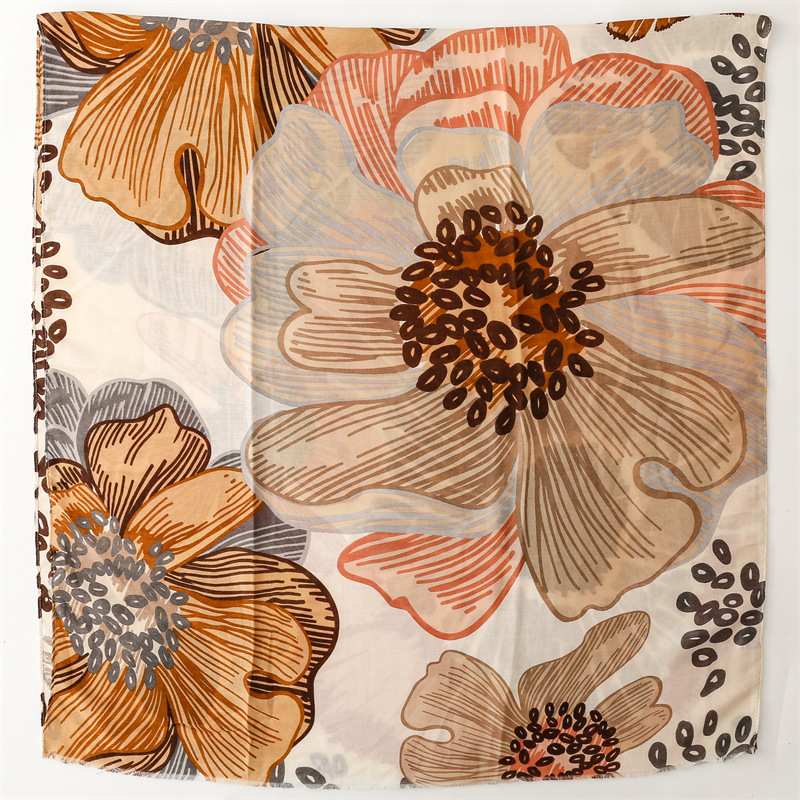 Winter Thick Aztec Petal Flora - Shawl Wrap Winter ulasan dan harga