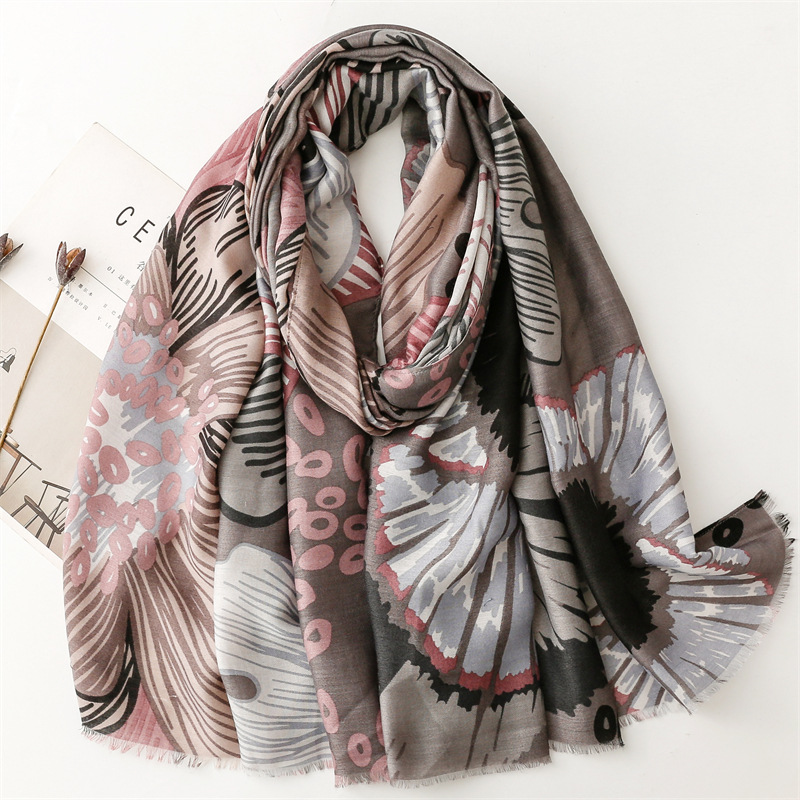 Winter Thick Aztec Petal Flora - Shawl Wrap Winter ulasan dan harga