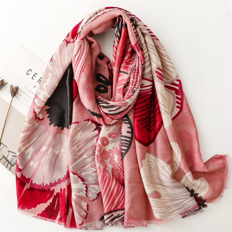Winter Thick Aztec Petal Flora - Shawl Wrap Winter ulasan dan harga