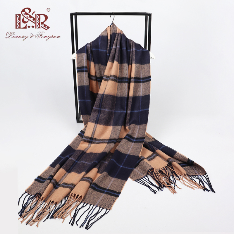 2022 winter men plaid scarf ca - Wool Scarf Men ulasan dan harga