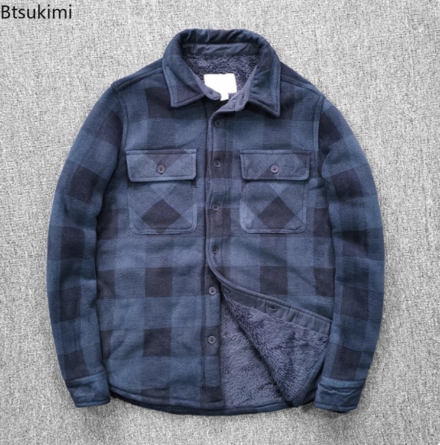 Mens Winter Fleece Linend Warm - Flannel Shirt Lined ulasan dan harga