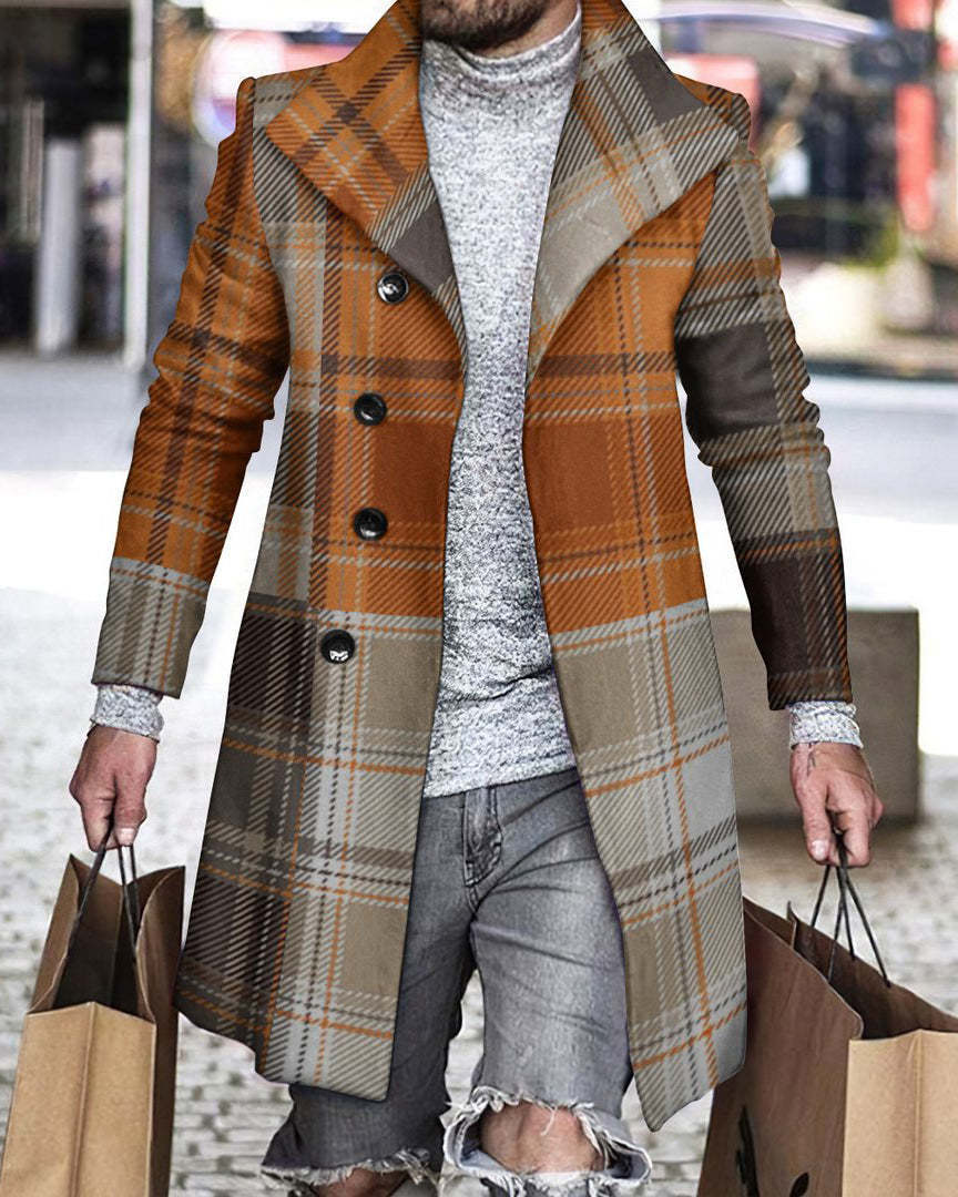 2025 Long Coat Men Mens Wool J - Wool Coat Peacoat ulasan dan harga