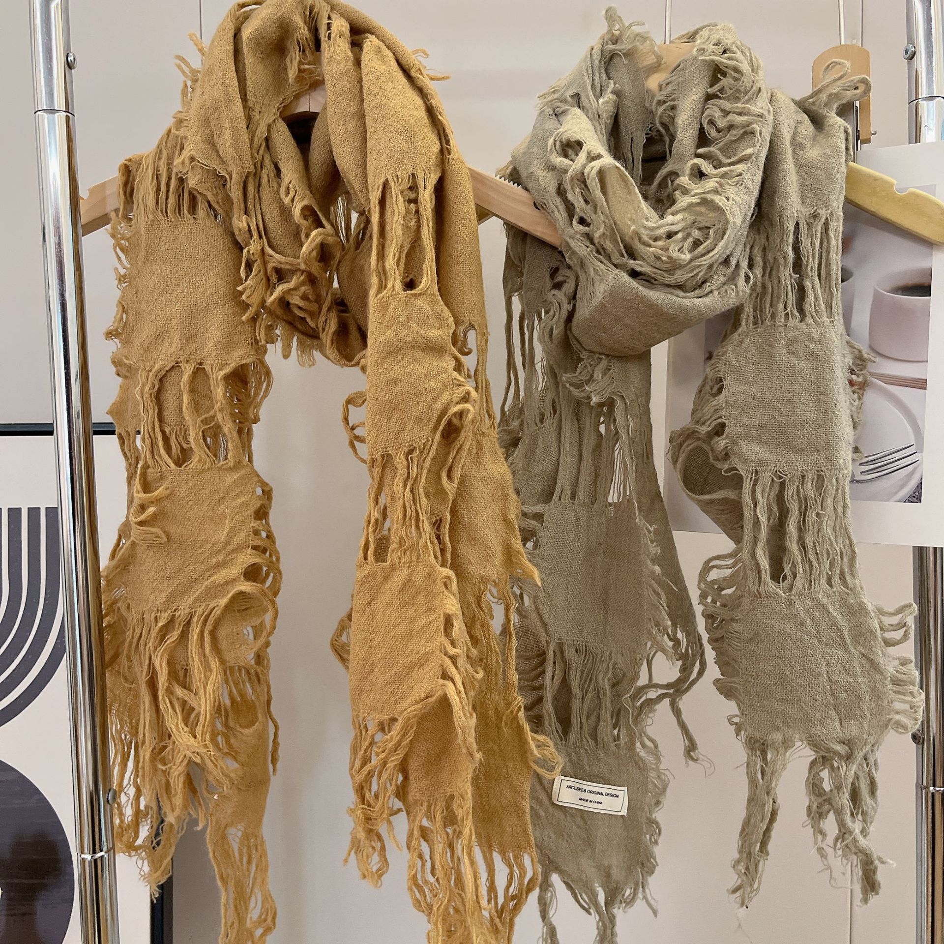 2025 New Fashion Ripped Hole T - Wool Scarf Men ulasan dan harga