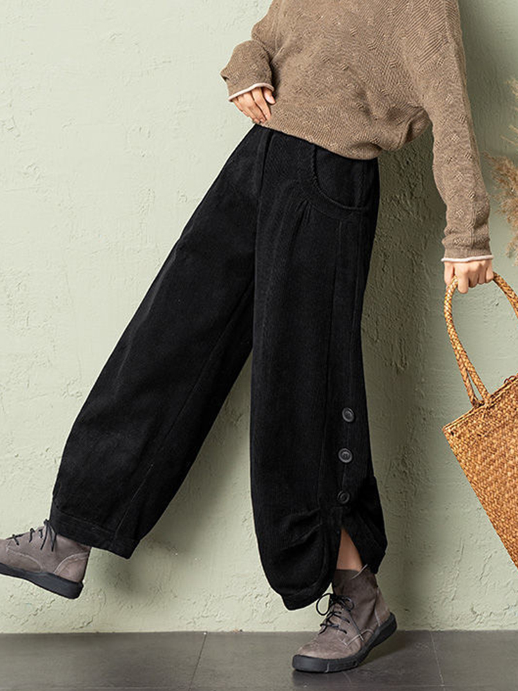 Korean Corduroy Women Pants Fa - Corduroy Pant Warm ulasan dan harga