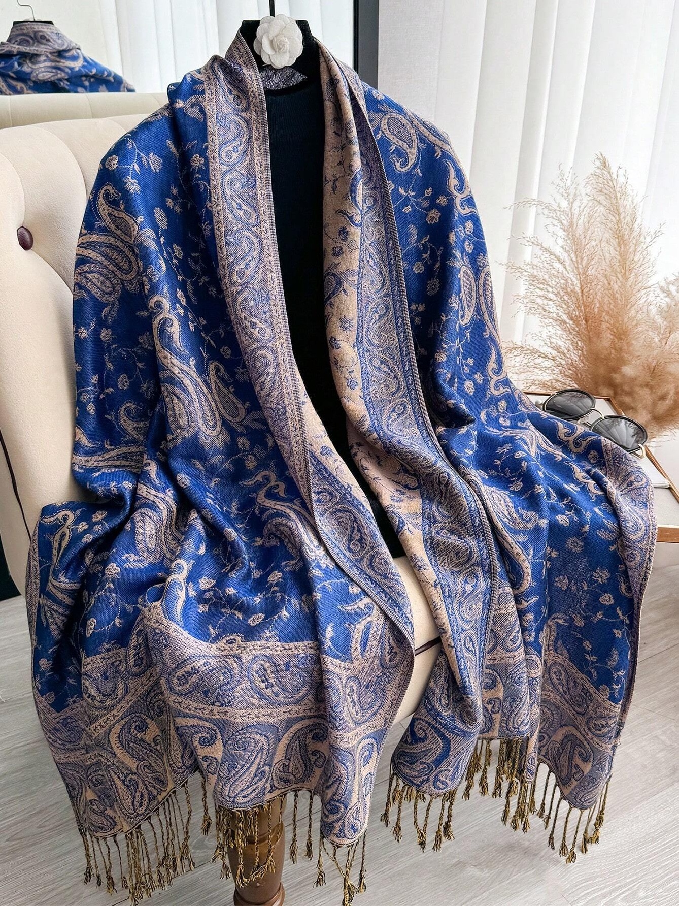 [T100] Women Bohemia Style Pai - Shawl Wrap Winter ulasan dan harga