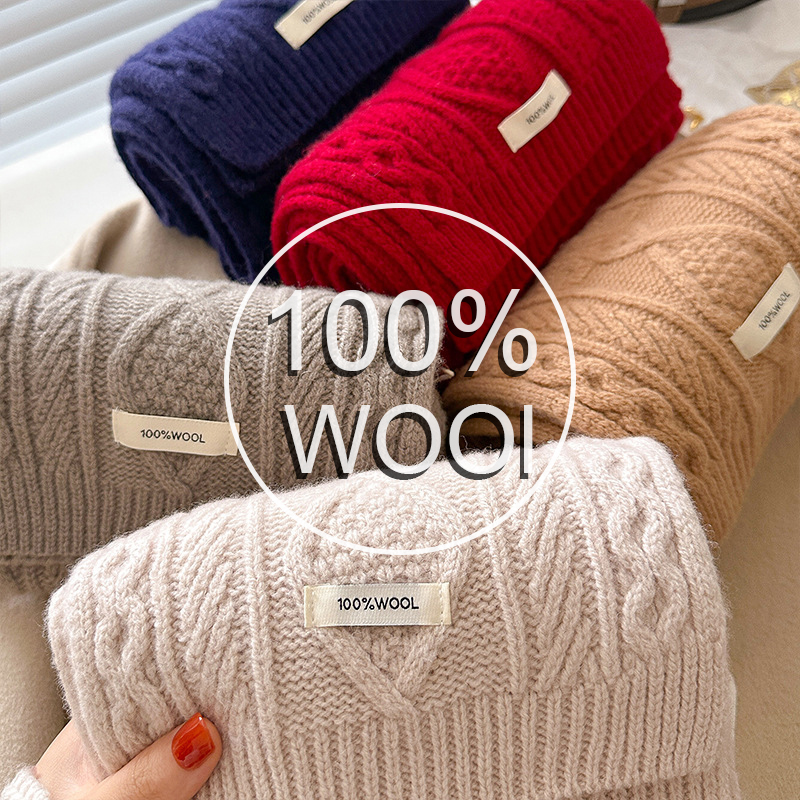 Luxury 100% Wool Scarf Women M - Wool Scarf Men ulasan dan harga