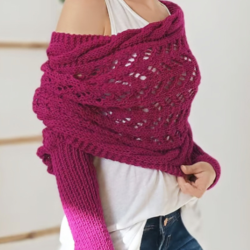 New Women Knitted Shawl Wrap O - Shawl Wrap Winter ulasan dan harga