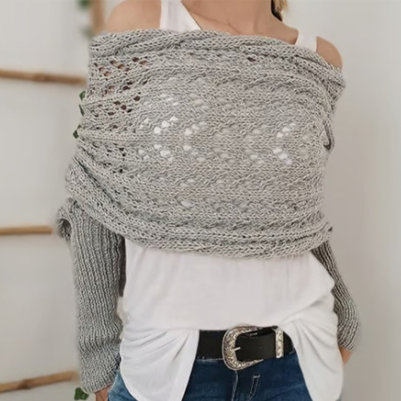 New Women Knitted Shawl Wrap O - Shawl Wrap Winter ulasan dan harga