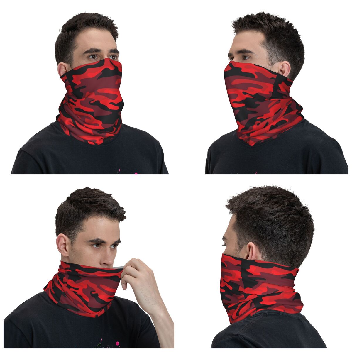 Militaryy Red Camouflage Banda - Neck Gaiter Fleece ulasan dan harga